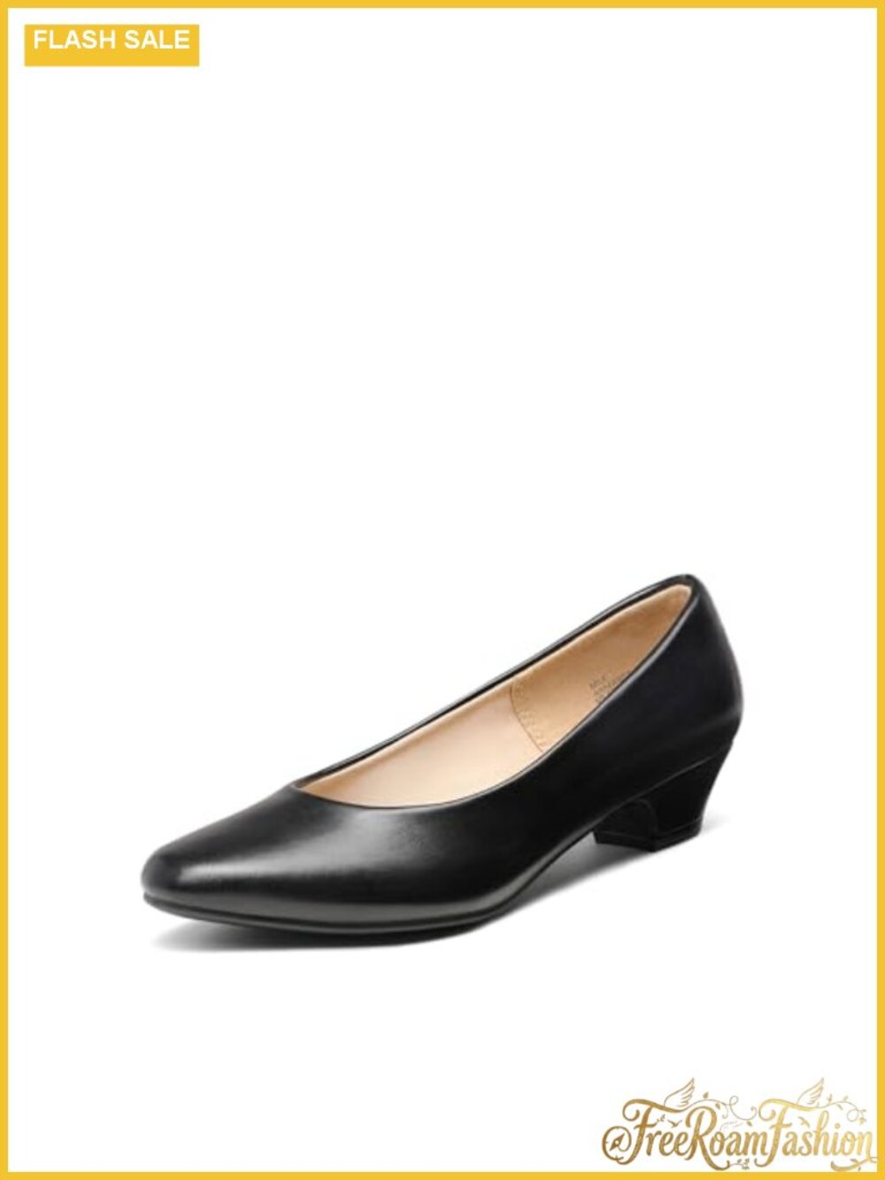 Women's Low Chunky Block Heel Round Toe Pump Dress Shoes